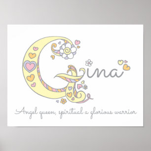 G monogram art Gina girls name meint poster