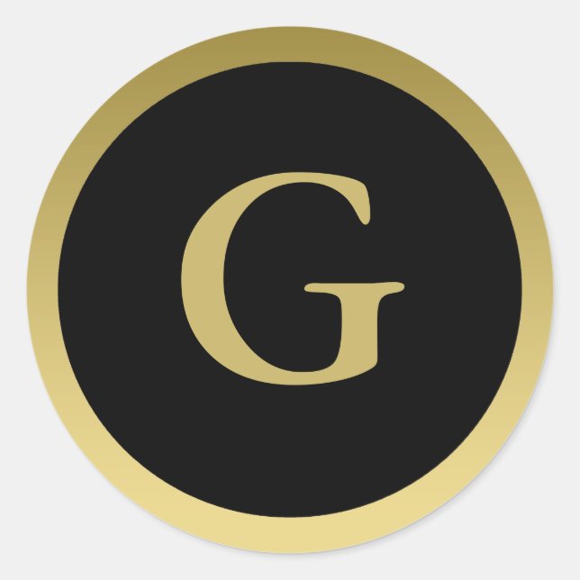 G: Monogram G Elegant Gold and Black Stickers (Vorderseite)