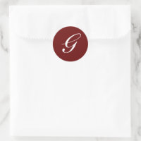 G Monogram Initial White on Maroon