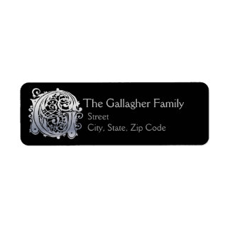 G Monogram "Silver Lace" Design Address Lables