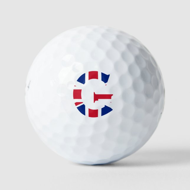 G Monogram überlagert sich auf der Flagge der Unio Golfball (Vorderseite)