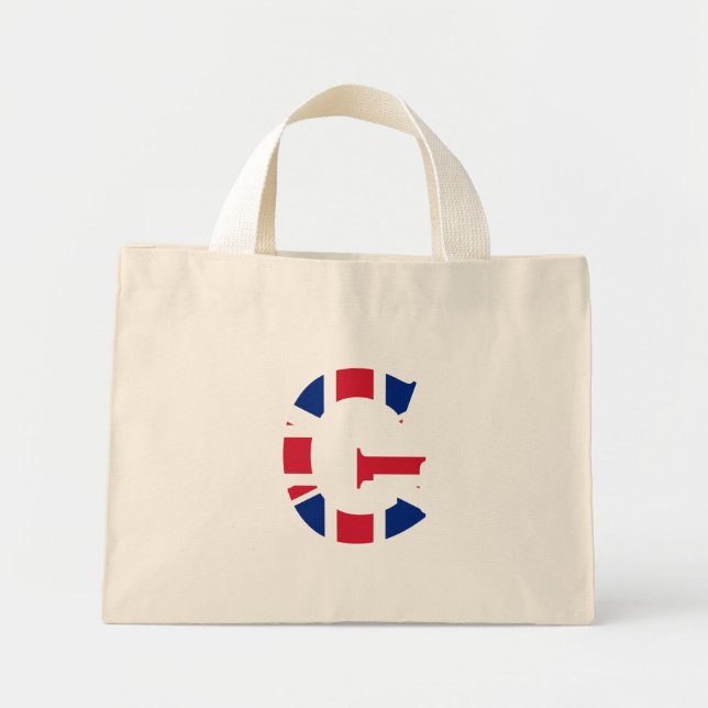 G Monogram überlagert sich auf der Flagge der Unio Mini Stoffbeutel (Vorne)