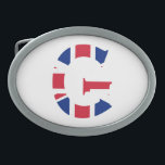 G Monogram überlagert sich auf der Flagge der Unio Ovale Gürtelschnalle<br><div class="desc">G Monogram überlagerte sich auf Union Jack Flag Belt Buckle Design © Trinkets and Things 2017 - AHP Design. Alle Rechte vorbehalten. 030417</div>