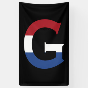 G Monogram überlagert sich auf der NLD-Flagge auf Banner