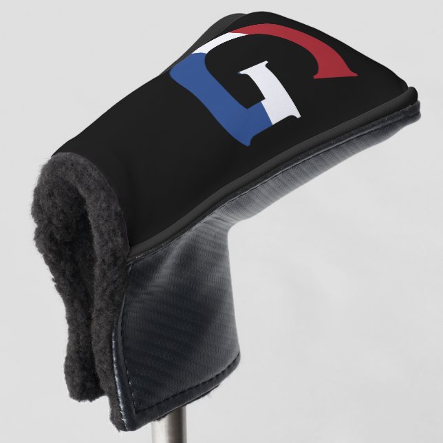 G Monogram überlagert sich auf der NLD-Flagge auf  Golf Headcover (3/4 Vorderseite)