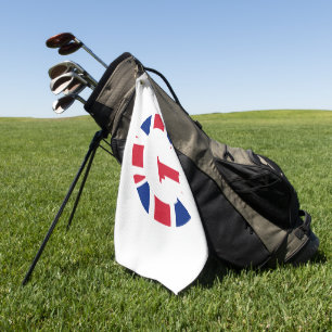 G Monogram überlagert sich auf der Union Jack Flag Golfhandtuch