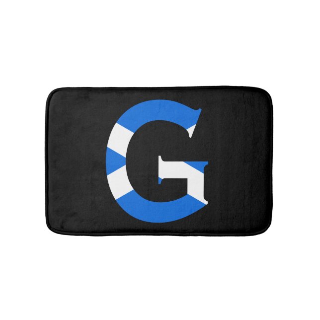 G Monogram überlagert sich auf schottischer Flagge Badematte (Vorderseite)