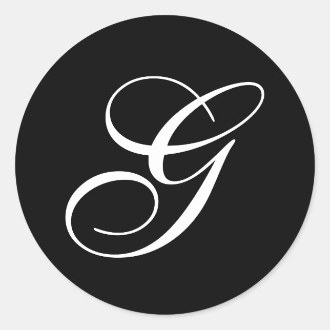 G Monogramm-Aufkleber Runder Aufkleber (Vorderseite)