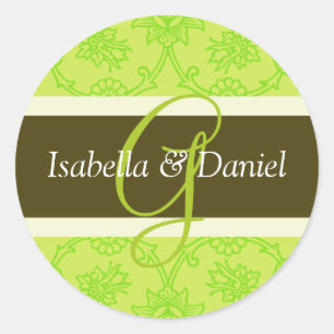 G Monogramm für Siegel zur Einladung zum Hochzeits Runder Aufkleber
