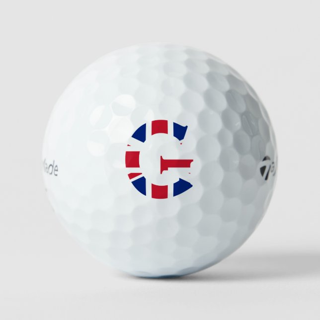 G Monogramm überlagert auf der Flagge der Union tm Golfball (Vorderseite)