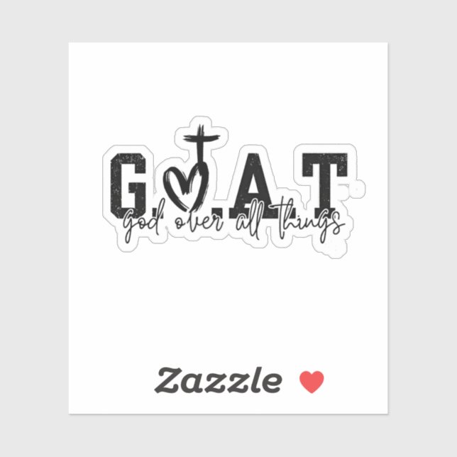 G.O.A.T. Gott über alles Christliche Jesus Aufkleber (Blatt)