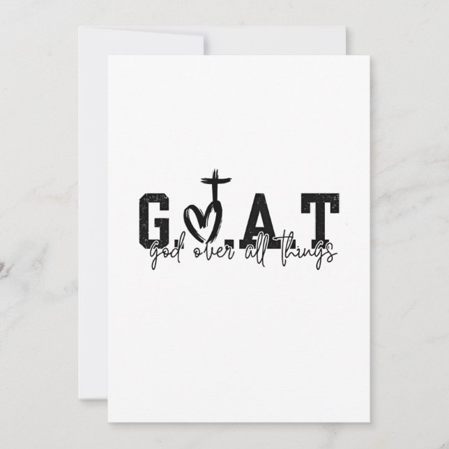 G.O.A.T. Gott über alles Christliche Jesus Einladung (Vorderseite)