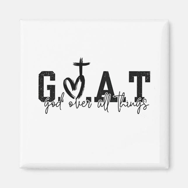 G.O.A.T. Gott über alles Christliche Jesus Magnet (Vorne)