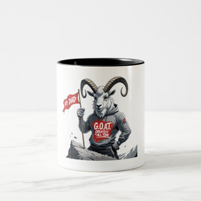 G.O.A.T Vater - Bergletscher Funny Zweifarbige Tasse (Mittel)