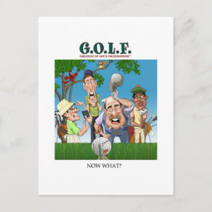 G.O.L.F. BESTE DER FRUSTRATIONEN DES LEBENS POSTKARTE