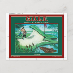 G.O.L.F. BESTE DER FRUSTRATIONEN DES LEBENS POSTKARTE