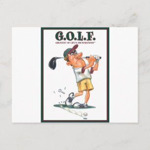 G.O.L.F. BESTE DER FRUSTRATIONEN DES LEBENS POSTKARTE