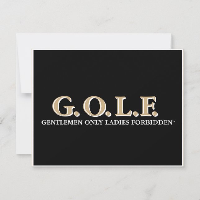 G.O.L.F. GENTLEMEN NUR DAMIT VERBOTENE DAMEN (Vorderseite)