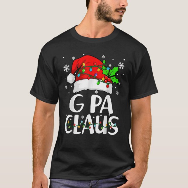 G Pa Claus Christmas Lights Pajama Family Matching T-Shirt (Vorderseite)