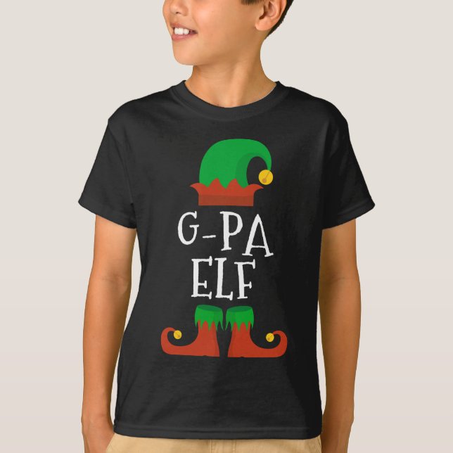 G-Pa Elf Christmas Matching Family Funny Pajama Pj T-Shirt (Vorderseite)