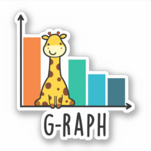 G-raph Funny Giraffe Graph Pun Aufkleber