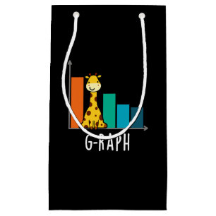 G-raph Funny Giraffe Graph Pun Dark BG Kleine Geschenktüte