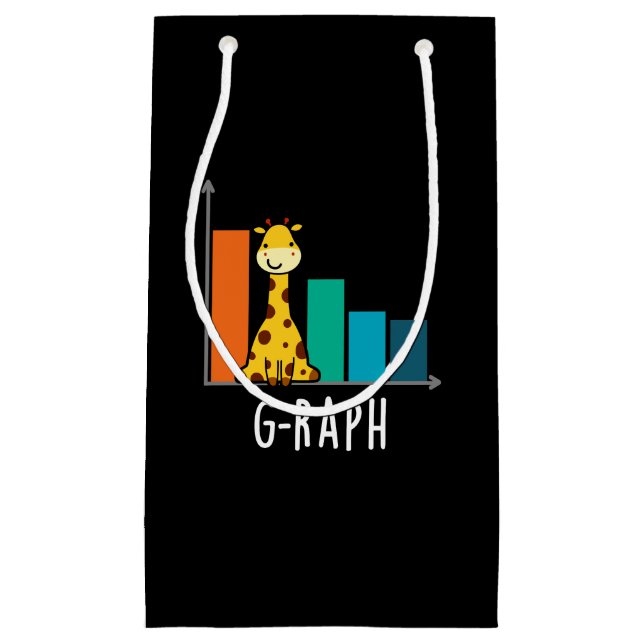 G-raph Funny Giraffe Graph Pun Dark BG Kleine Geschenktüte (Vorderseite)