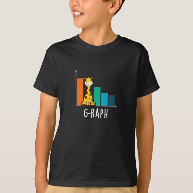 G-raph Funny Giraffe Graph Pun Dark BG T-Shirt (Vorderseite)