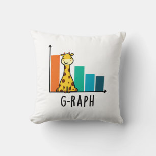 G-raph Funny Giraffe Graph Pun Kissen