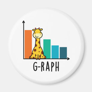 G-raph Funny Giraffe Graph Pun Magnet