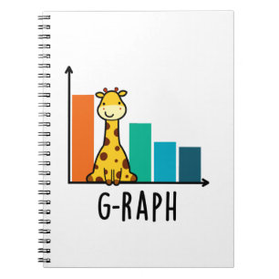 G-raph Funny Giraffe Graph Pun Notizblock