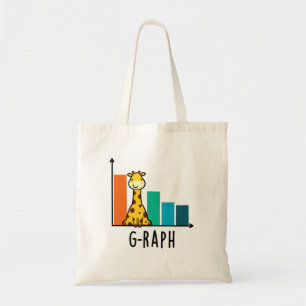 G-raph Funny Giraffe Graph Pun Tragetasche