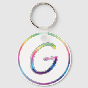 G-Regenbogen-Monogramm-Schlüsselanhänger Schlüsselanhänger