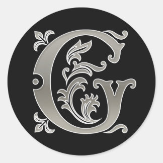 G Rundkleber in Silber Runder Aufkleber