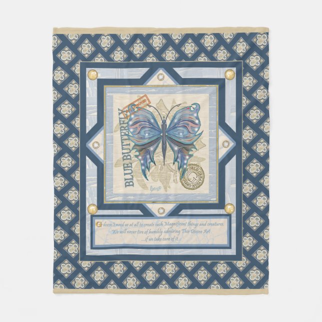 G Schmetterling Fleecedecke (Vorderseite)