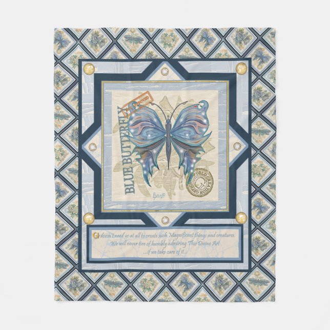 G Schmetterling Fleecedecke (Vorderseite)