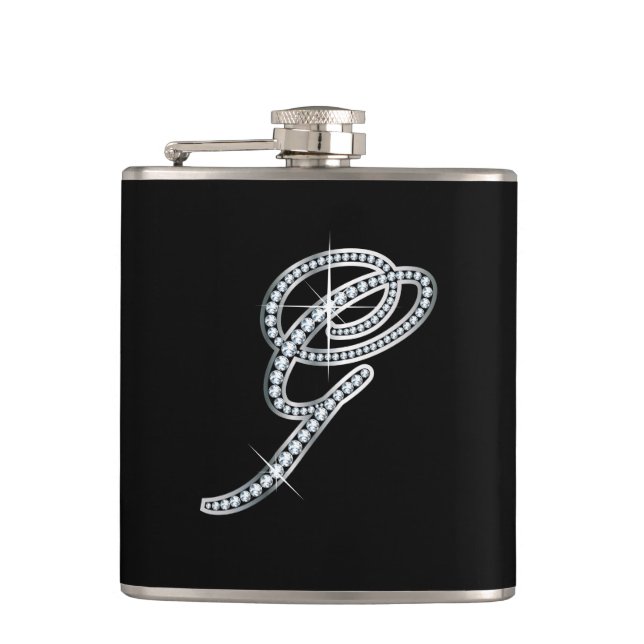 G Script "Diamond Bling"-Flasche Flachmann (Vorderseite)