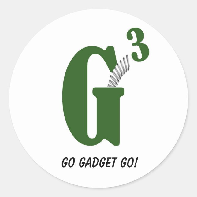 G Spring1 copy, Go Gadget Go! Runder Aufkleber (Vorderseite)