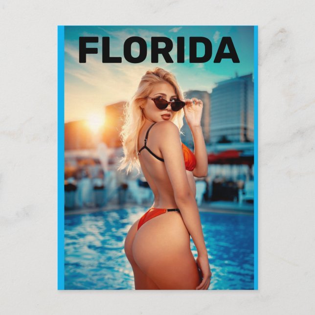 G-STRING BIKINI GIRL FLORIDA POSTCARDS POSTKARTE (Vorderseite)