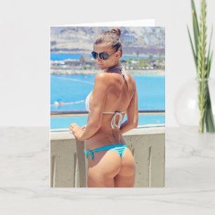 G-STRING BIKINI MÄDCHENKARTE FEIERTAGSKARTE
