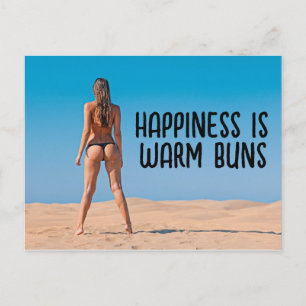 G-STRING BIKINI STRAND MÄDCHEN WARME BUNS POSTCARD POSTKARTE