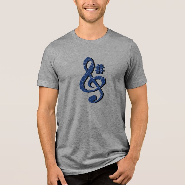 G# Treble Clef T-Shirt Tri-Blend Shirt (Vorderseite)