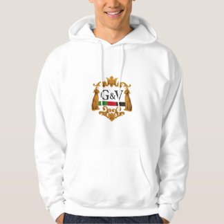 G&V Emblem Weißer Hoodie – Hergestellt in den USA
