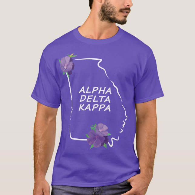GA Alpha Delta Kappa Tshirt, weiße Buchstaben w/ba T-Shirt (Vorderseite)