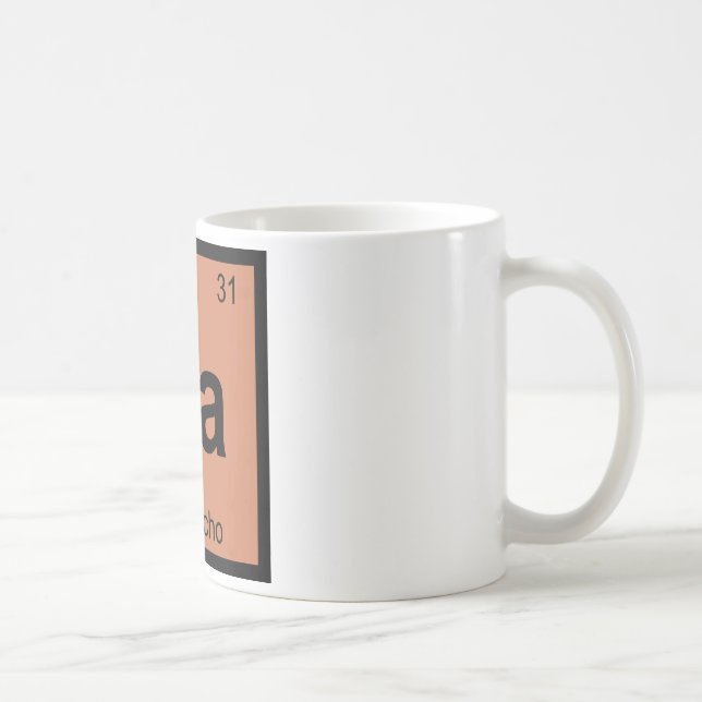 GA - Gazpacho Suppen-Chemie-Periodensystem-Symbol Kaffeetasse (Rechts)