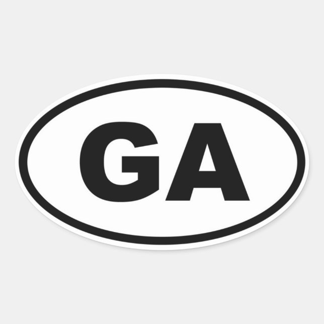 GA Georgia Ovaler Aufkleber (Vorderseite)