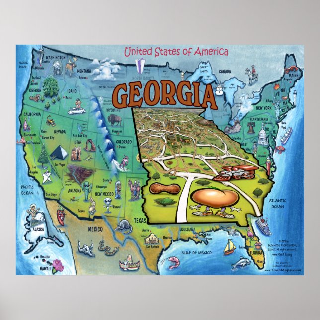 GA USA Map Poster (Vorne)