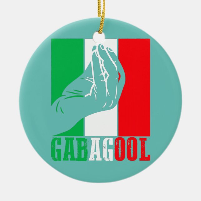 Gabagool Italienisches Fleisch mit Handzeichen Keramik Ornament (Vorne)