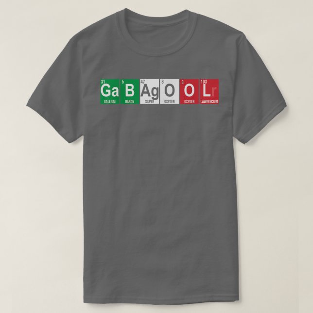 Gabagool Periodic Table Science Italienische Capic T-Shirt (Design vorne)