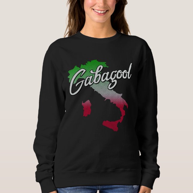 Gabagool with Italian Map with Italy Flag Colors Sweatshirt (Vorderseite)